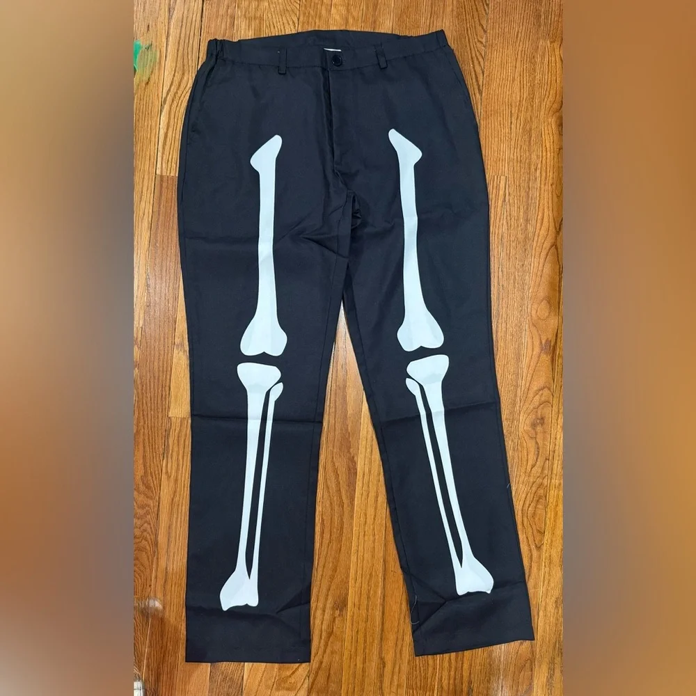 Tipsy Elves Skeleton Suit Pants Mens Size Large 34W Halloween Costume - Picture 4 of 7